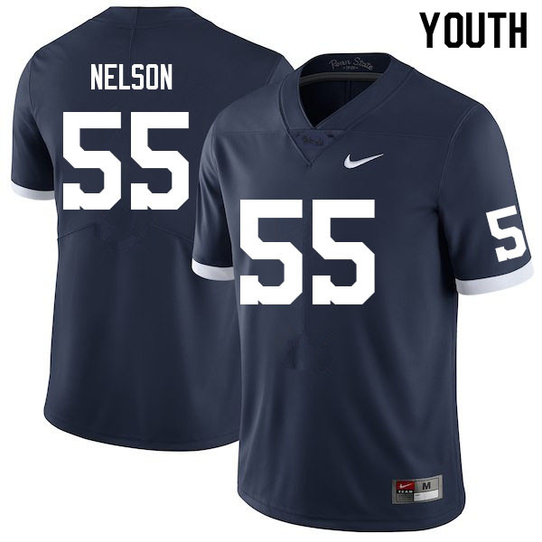 Youth #55 JB Nelson Penn State Nittany Lions College Football Jerseys Sale-Retro